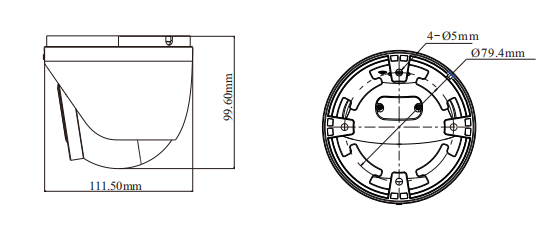 Product dimensions diagram