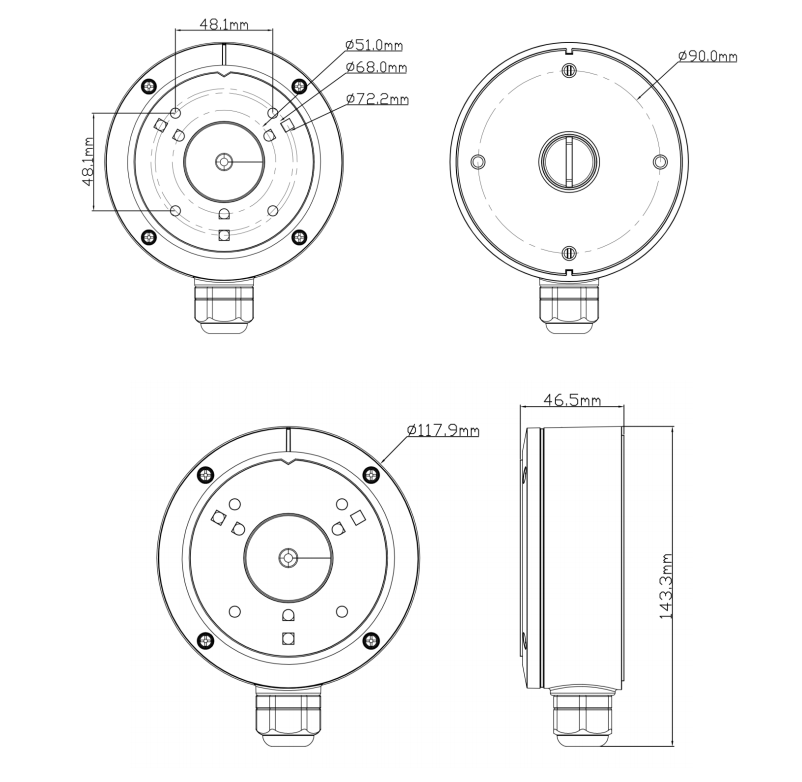 Product dimensions diagram
